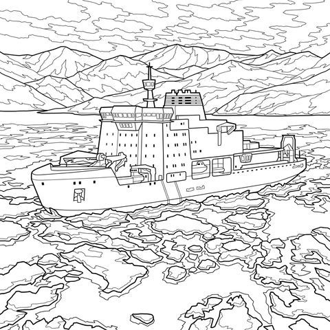 破冰船在冰海航行