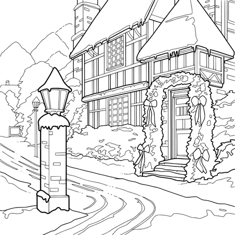 A Cottage Decorated in Winter