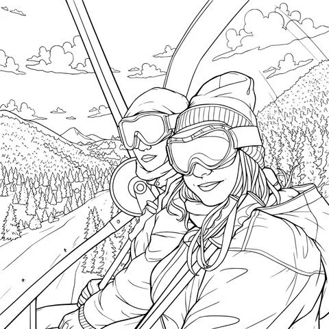 Two People on a Ski Lift