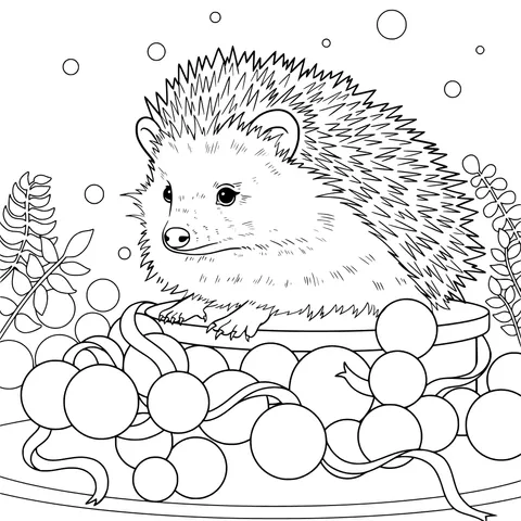 Hedgehog among Colorful Balls