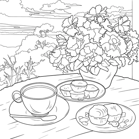 Tea - time with Pastries Outdoors