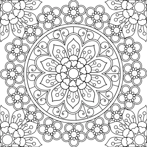 Colorful Floral Mandala Pattern