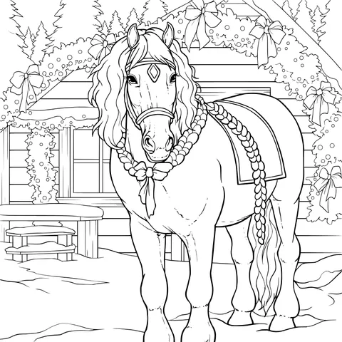 A Decorated Christmas Horse