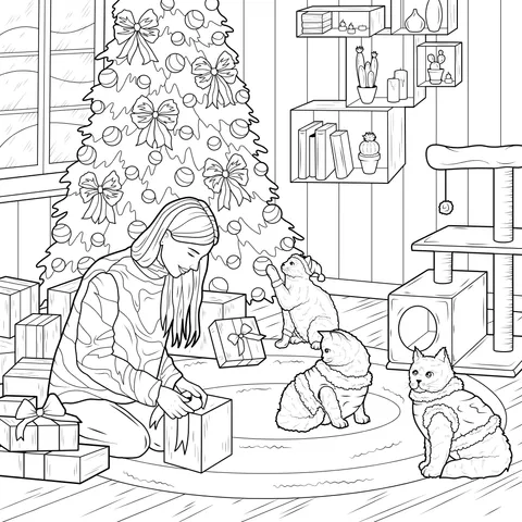 Christmas gift - opening time with pets