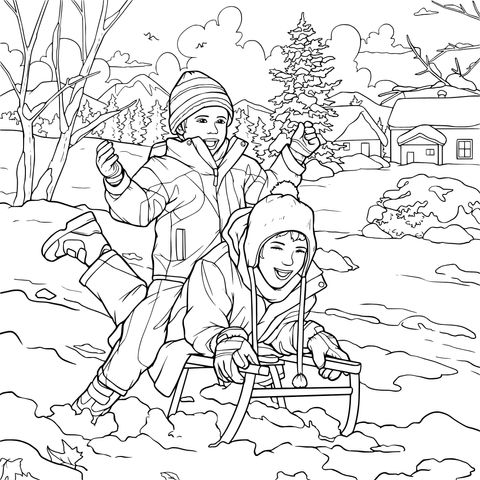 冬日里的雪橇欢乐时光