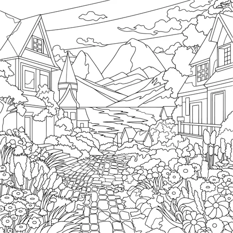 A Lakeside Town in Full Bloom