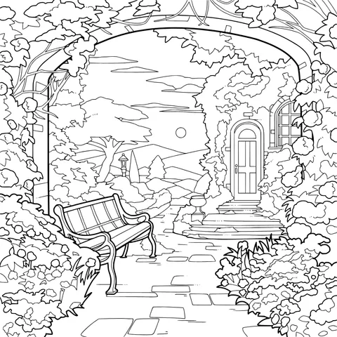 A Peaceful Garden Scene