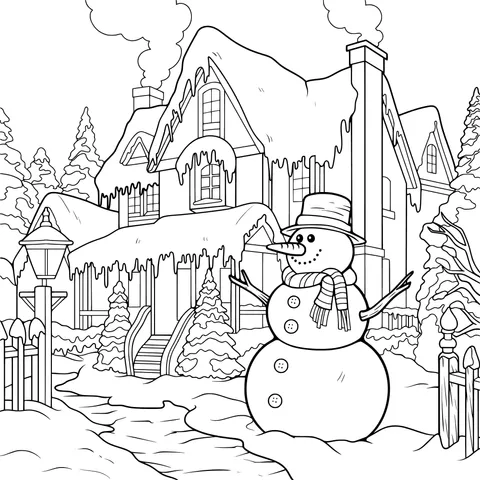Snowman's Home in Winter