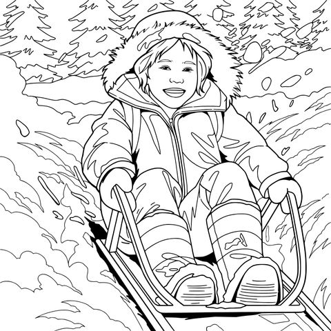 儿童雪地滑雪橇