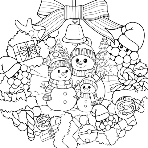 Joyful Christmas Snowman Scene