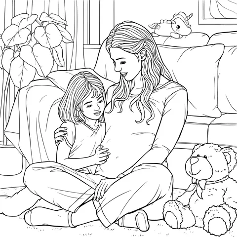 Warm - accompanied mother and daughter