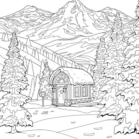 雪中山间小屋