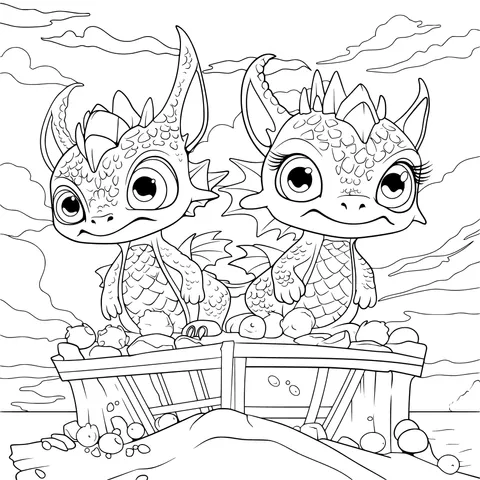 Adorable Twin Little Dragons