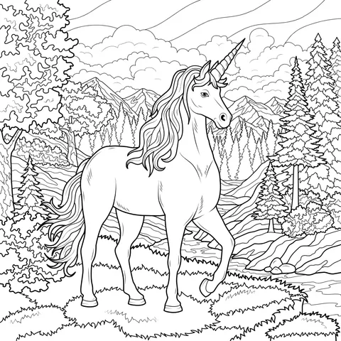 Unicorn in the Forest