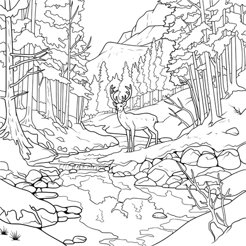 Deer in the Winter Forest