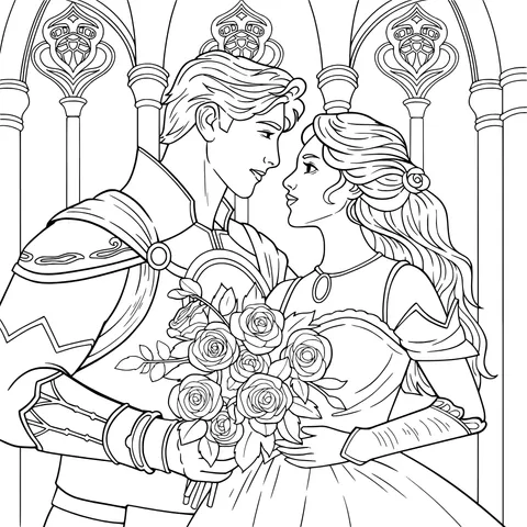 Romantic Knight and Princess