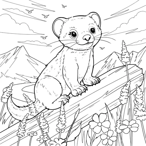 Weasel on a Log