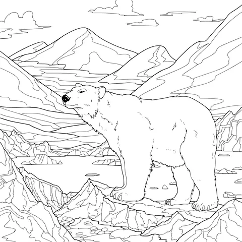 Polar Bear in the Polar Landscape