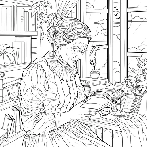 An old woman reading