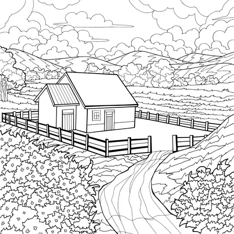 Rural Cottage Landscape