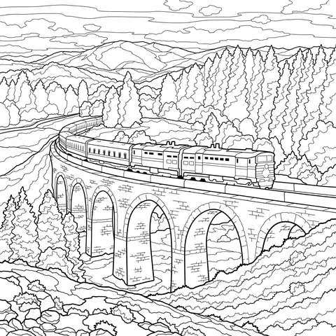 Train Journey in Mountainous Area during Autumn