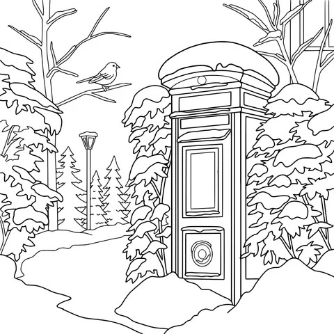 A Red Postbox in a Snowy Winter Forest