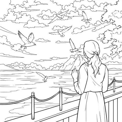 Woman enjoying the sunset