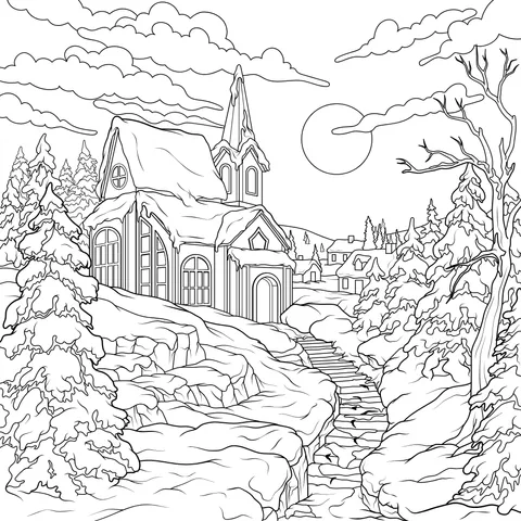 A Cottage in the Winter Snow