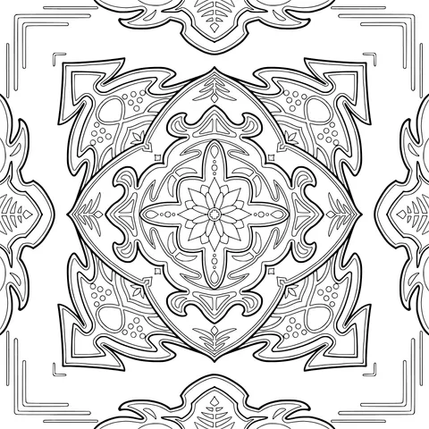 Exquisite Geometric Floral Ornamental Pattern