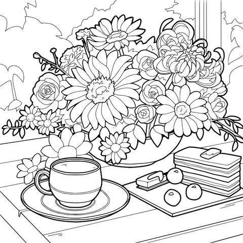Flowers, Coffee and Snacks