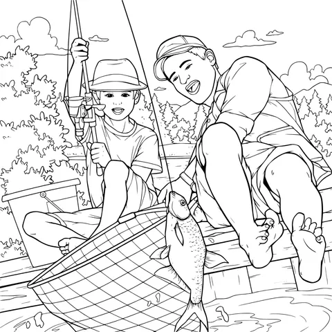 Father - son fishing fun