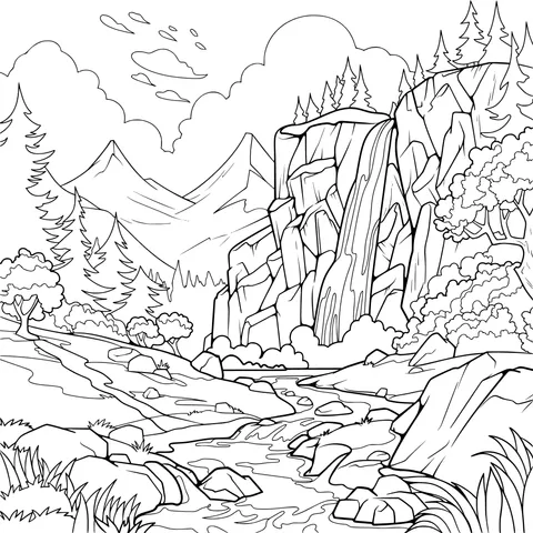 Beautiful Landscape of Mountains and Rivers