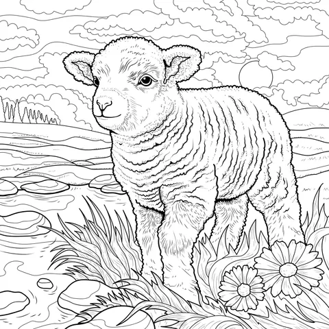 Lamb by the Stream
