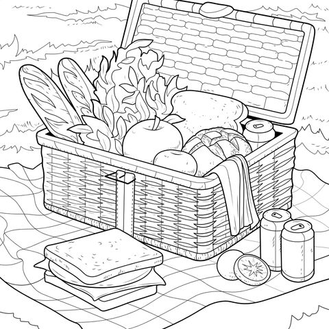 Delicacies in a Picnic Basket