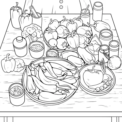 Table filled with colorful vegetables