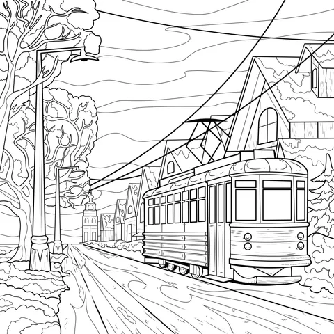 Tram in the Winter Night