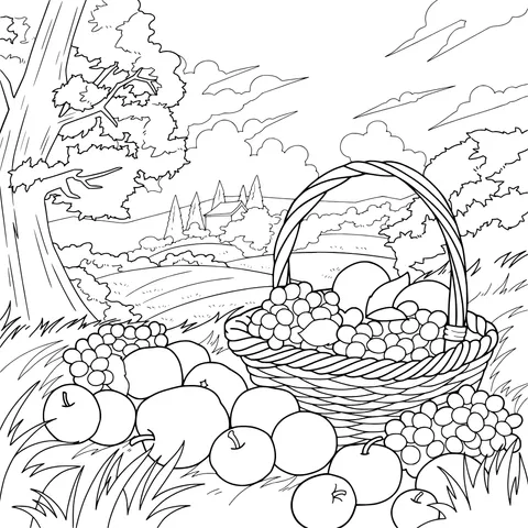 Harvest Basket in the Countryside
