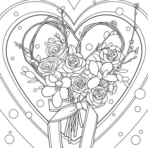 心形花束插画