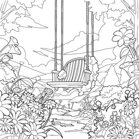 Swing in the Flower - bed