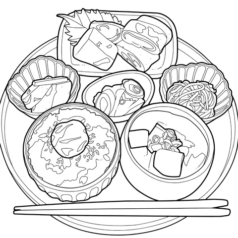 Japanese meal platter