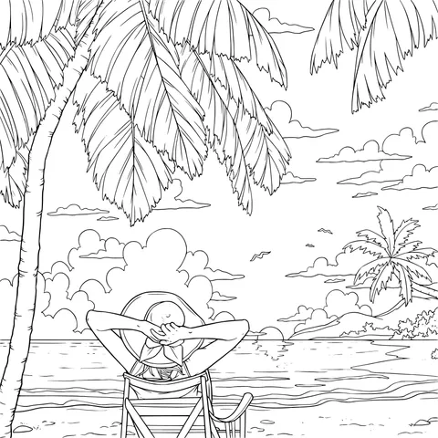 Enjoying the beach sunset time