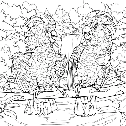 Two Parrots on a Branch