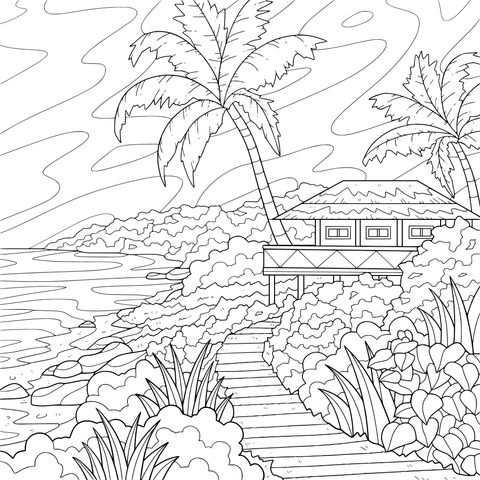 海滨小屋美景