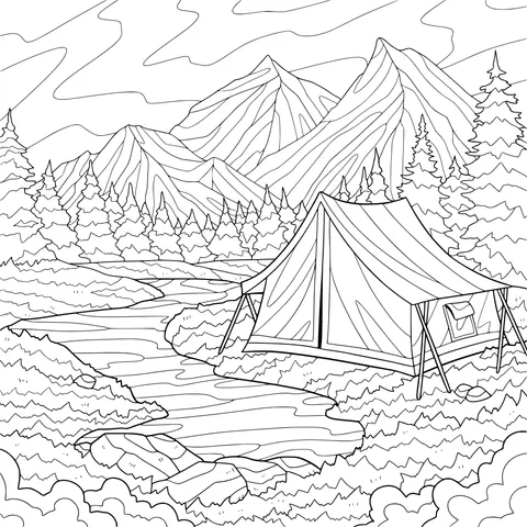 Campsite by the Mountain Stream