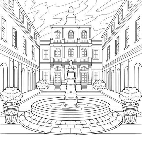 Fountain - building in the Courtyard