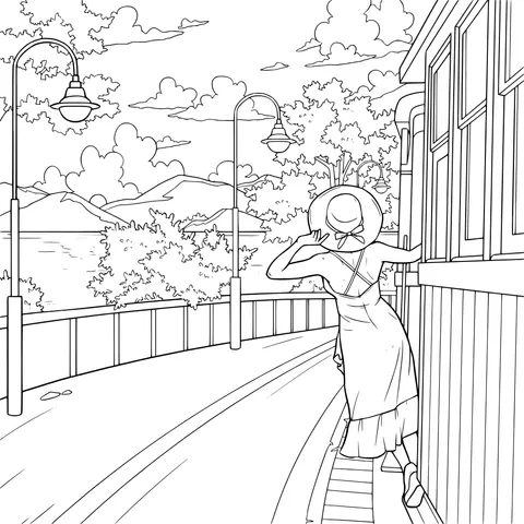 Lady gazing at the beautiful scenery