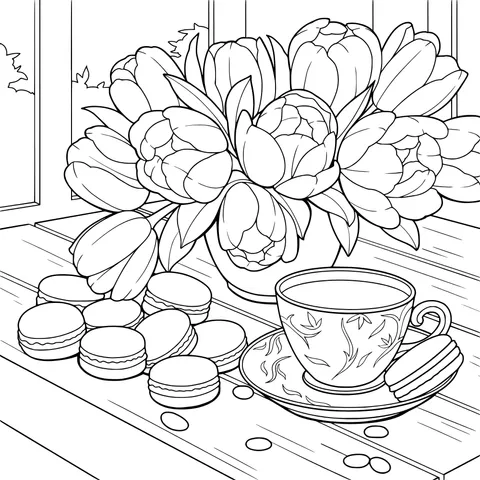 Tulips, Macarons and Tea