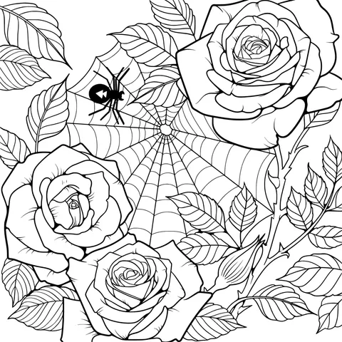 Roses and Spider - web