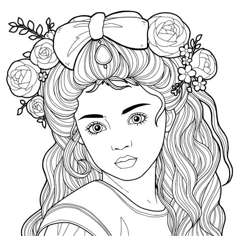 Blonde - haired Maiden with a Flower Crown