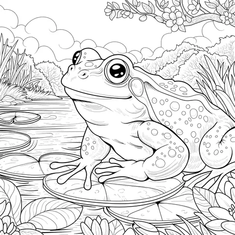 Frog on the Lotus Leaf